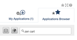 Enter zen cart in the Search for applications field