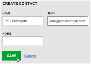 click Save to add another contact