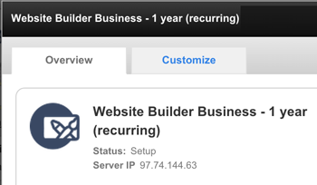 Website Builder Server IP display