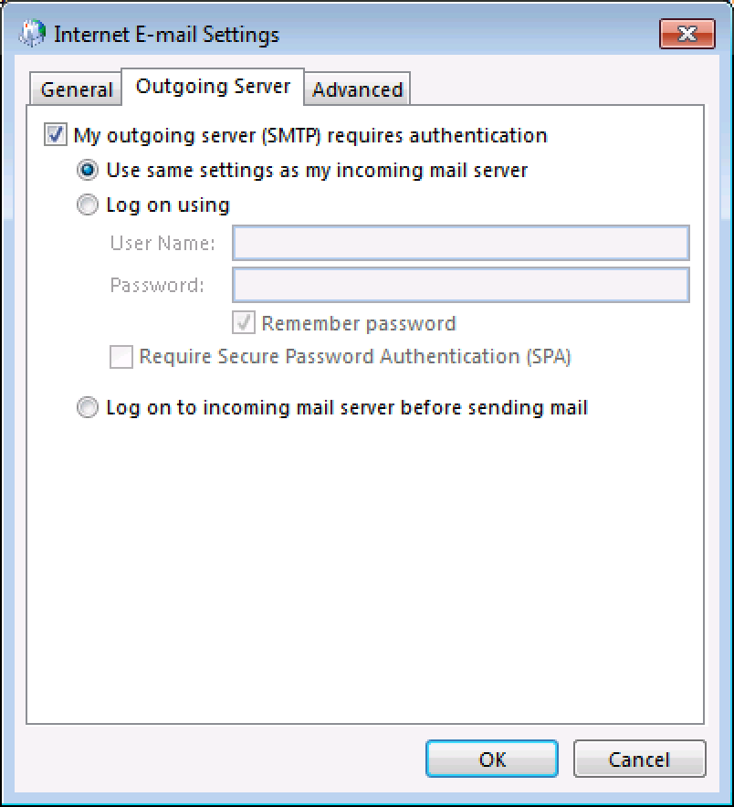 mweb outgoing mail server settings for outlook