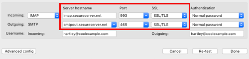 Edite los nombres de host y los puertos de su servidor