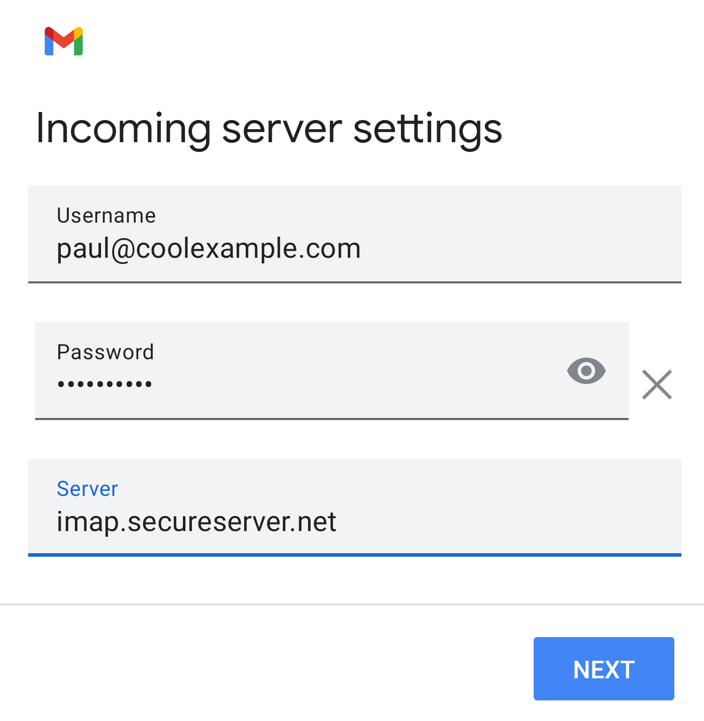 android email checking incoming server settings