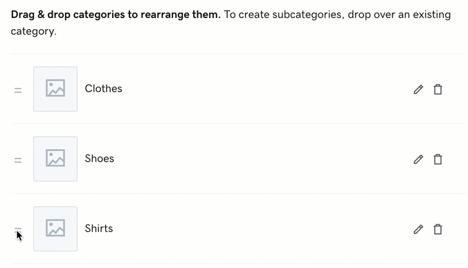 Make sub-categories
