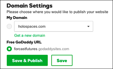 domain settings window