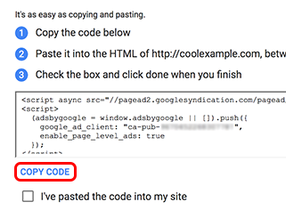 click copy code