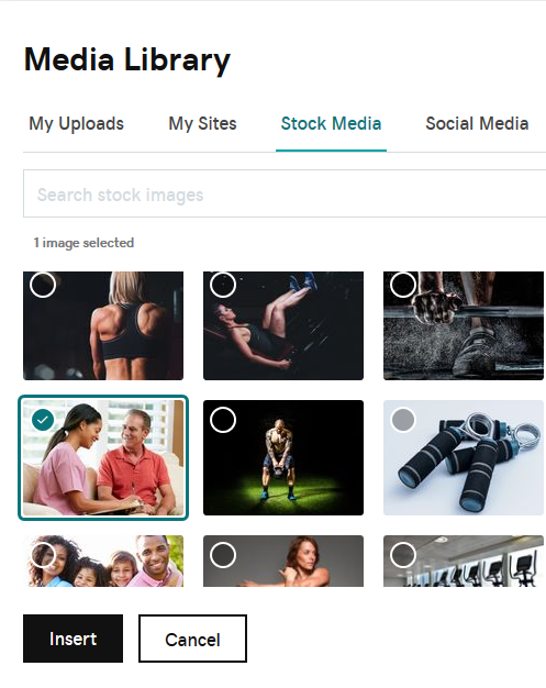 upload own photo or pick stock