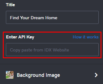 API-Schlüssel eingeben