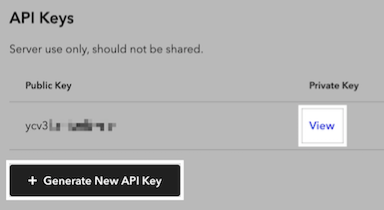Photo of setting up or viewing API keys