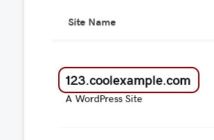 select site name