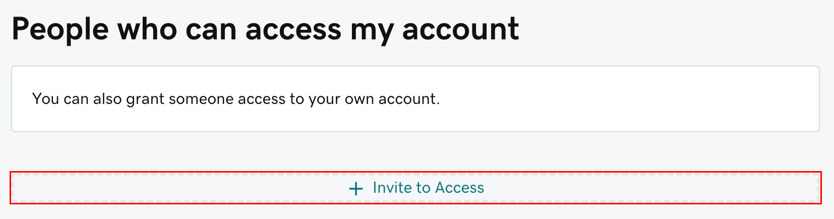 select invite to access