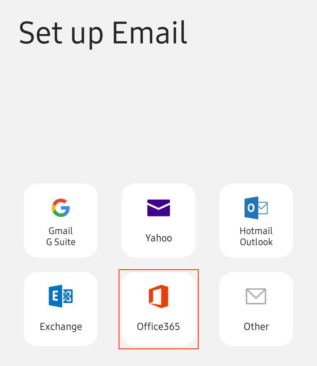 android microsoft 365 email setup