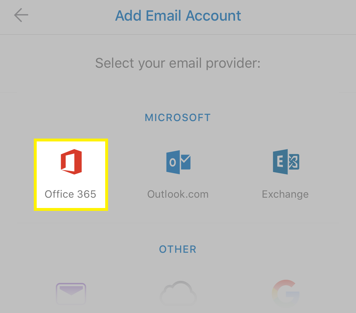 Tap Office 365