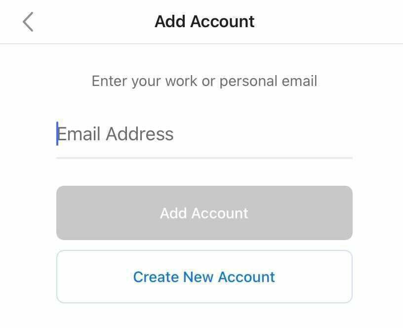 Enter email address and tap add account