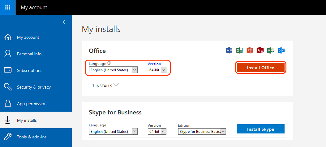 install office 365 locally