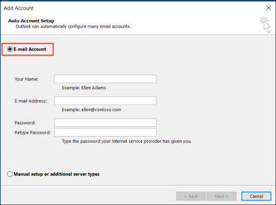 configure email account outlook 2013