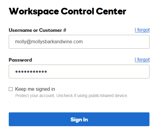 Sign in to my Workspace Control Center | Workspace Email - GoDaddy Help IN