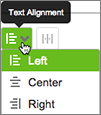 Use the menu to choose the alignment for your navitation text labels