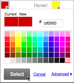 Pick a color and click Select.
