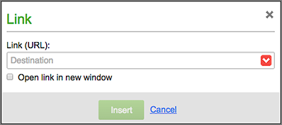 Use the Link window to select a Destination for your text link